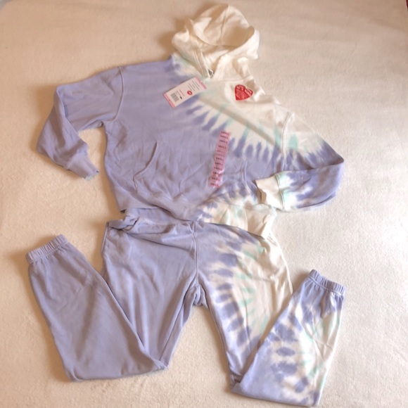 NWT Wild Fox 2Pc Set. Hoodie & Joggers. Lilac, Seafoam, & White TieDye. Cute!! S - Picture 14 of 14